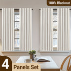 100% Blackout Curtains Back Tab & Rod Pocket for Bedroom Living Room - Thermal Insulated Darkening Drapes 2 & 4 Panel Sets for Windows Office Kitchen, Modern Home Decor