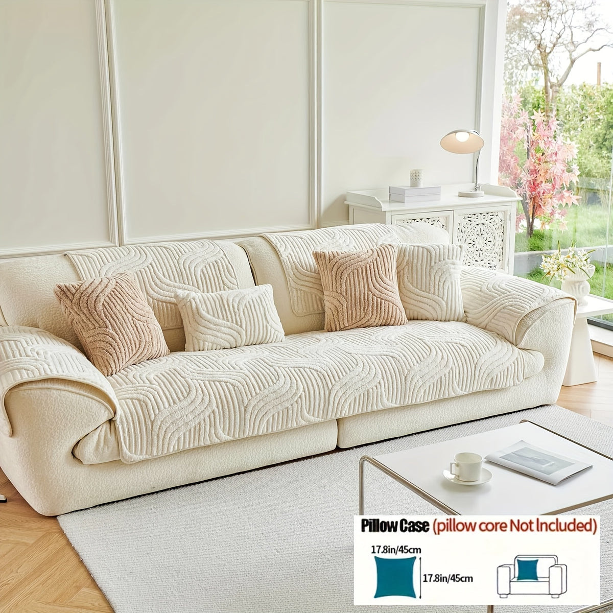Plush Non-Slip Sofa Cushion Cover Luxury Modern Pet-Proof Breathable Seat Pad Slipcover for Couch Living Room Bedroom Office – Soft Velvet Sofa Seat Cushion Protector Home Decor