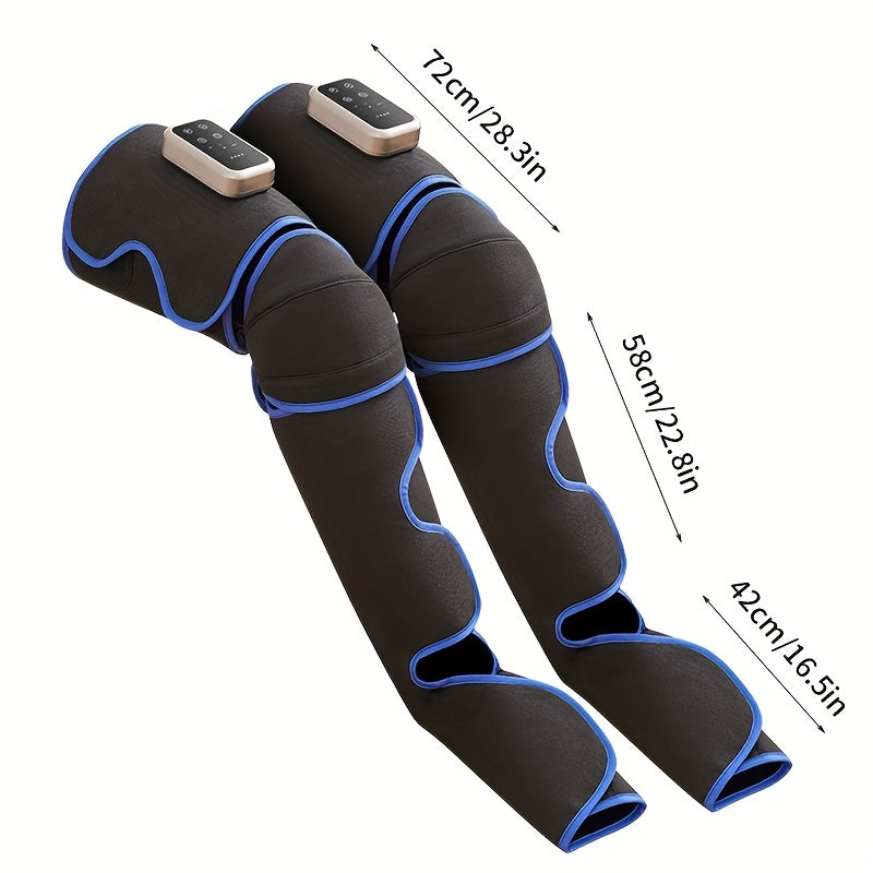 Full Leg Massager with Heat & Vibration Cordless Rechargeable – 4 Modes Pneumatic Compression for Calves Thighs Knees Ankles Soles, Large Screen, Mother's Day Father's Day Gift