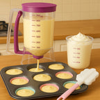 Pancake Batter Dispenser Set 2-Piece Handheld Batter Separator with Squeeze Handle & Cleaning Brush – Cupcake Waffle Baking Tool, Mess-Free Kitchen Gadget for Perfect Portions