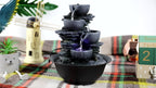 Tabletop Water Fountain Indoor Resin Waterfall with LED Light Realistic Rock Design Plug-In Soothing Ambiance for Bedroom Living Room Office Meditation Desk Decor