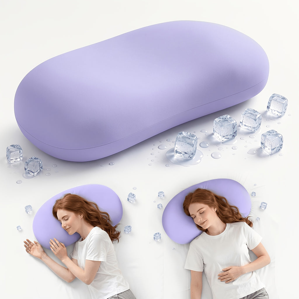 Cloud Pillow for Neck Support – Ergonomic Contoured Cooling Bed Pillow with Washable Cover | All-Season Sleep Pillow in Blue, Yellow, Purple & Pink