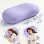 Cloud Pillow for Neck Support – Ergonomic Contoured Cooling Bed Pillow with Washable Cover | All-Season Sleep Pillow in Blue, Yellow, Purple & Pink