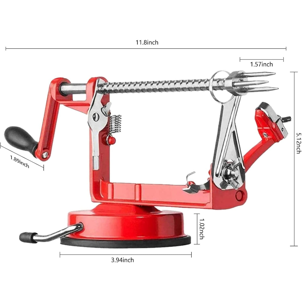 Apple Peeler Corer Slicer Spiralizer 5-in-1 Heavy Duty Cast Iron with Suction Base – Fruit & Vegetable Peeler for Apples, Potatoes & Pears, Pie Making & Thanksgiving Baking Tool