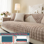 Short Plush Sofa Cover Soft Thick Pet Friendly All Season Sofa Protector Machine Washable for 1 2 3 4 Seater Living Room Bedroom Office Winter