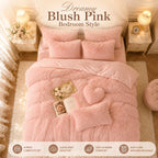 Velvet Duvet Cover Set Queen King Twin - Faux Down Flannel Bedding with Pillowcases & Bonus Heart Pillow, Zipper Closure Plush Thermal All-Season, 8 Colors 3/4-Piece