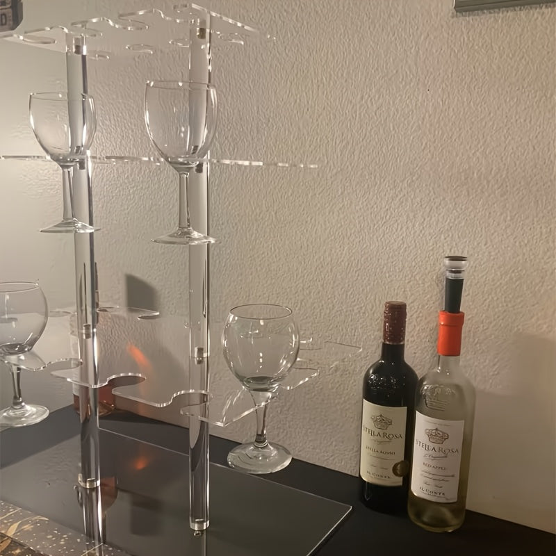 Champagne Tower 3-Tier Clear Acrylic Wine Glass Holder Stand for Wedding Reception New Year Eve Party - Elegant Drink Display for Banquet Bridal Shower Anniversary Company Dinner