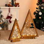 Wooden Desktop Mini Light Tree Set – Decorative LED Holiday Trees for Home, Office & Shelf Displays, Reusable, 2 to 6-Piece Sets