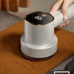 2-in-1 Lint Shaver & Shredder Rechargeable Electric Lint Remover with LED Power Display – Heavy-Duty Fabric Defuzzer for Clothes, Furniture & Pet Hair, All Fabric Types, Travel-Ready