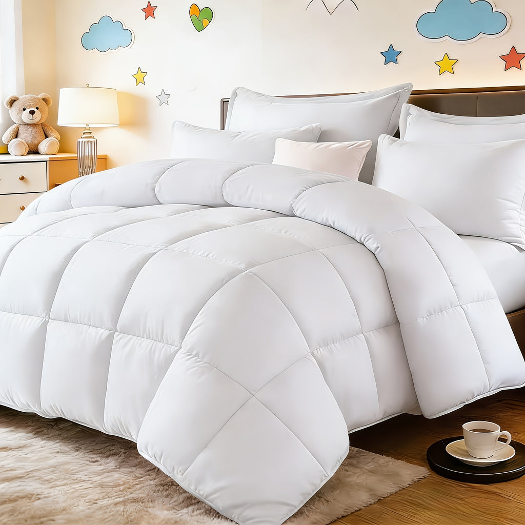 All Season Comforter Set with Pillowcases 2-3 Piece – Soft Fluffy Lightweight Bedding for Kids Dorm Apartment, 29 Colors Including Two-Tone, Twin Queen King Size
