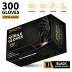 300 Pcs Black Nitrile Disposable Gloves Thickened High-Density S M L XL for Kitchen Cleaning Tattoo Beauty Salon