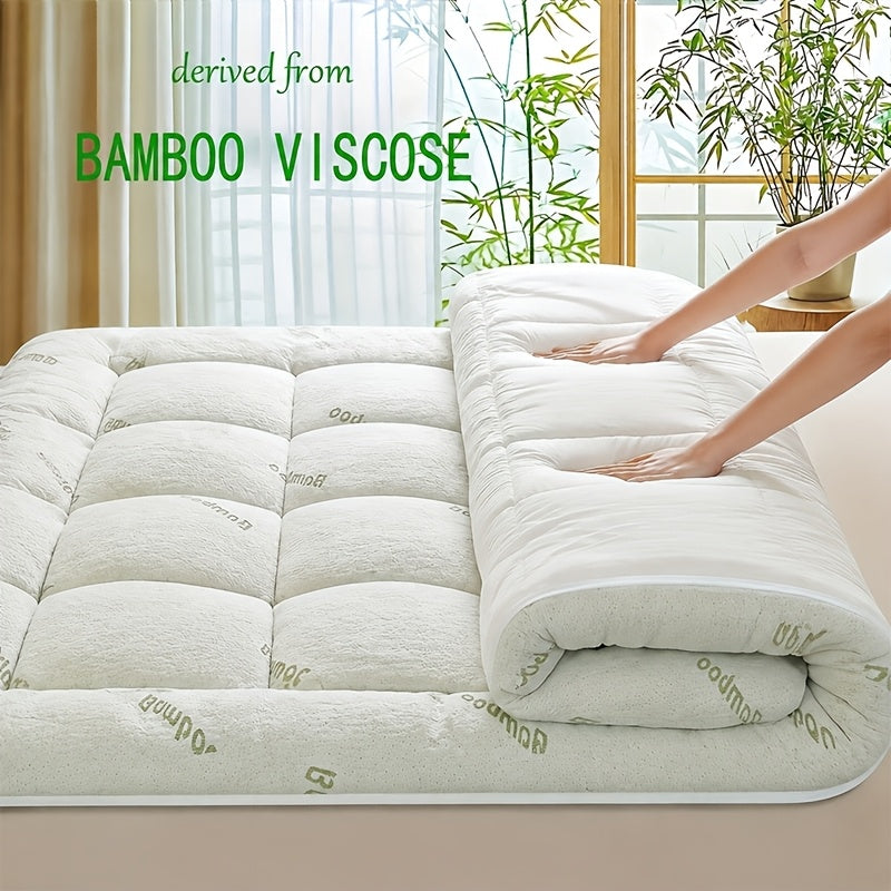 Bamboo Cooling Mattress Cover Deep Pocket 8-21 Inch, Soft Breathable Mattress Topper Protector for Twin Full Queen King Cal King, Hotel Quality Bedding for Home Hotel Dormitory