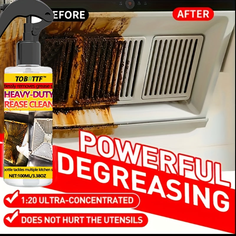 Kitchen Degreaser Spray Coconut Oil Infused - Heavy Duty Grease Remover for Range Hoods, Stovetops & Cookware - Fog-Free Liquid Cleaner