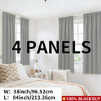 Blackout Curtains Rod Pocket 4-Panel Solid Color Lightweight Matte Drapes | 100% Light Blocking Window Curtains for Bedroom Living Room, 9 Colors 5 Sizes