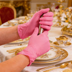 Disposable Gloves Rose Pink Stain Resistant Waterproof Soft Comfortable Wrist for Daily Cleaning Kitchen Restaurant Pet Care Beauty Hairdressing M L 50 100 150 200 Count