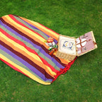 Portable Camping Hammock Anti-Rollover Widened Load-Bearing Canvas with Hanging Ropes Carry Bag Garden Backyard Camping 31.5x98in