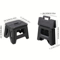 Heavy-Duty Portable Folding Stool 330 LBS Capacity – Compact Square Plastic Step Stool for Camping, Fishing, Picnic, Indoor & Outdoor Use (Black, Grey, Blue)