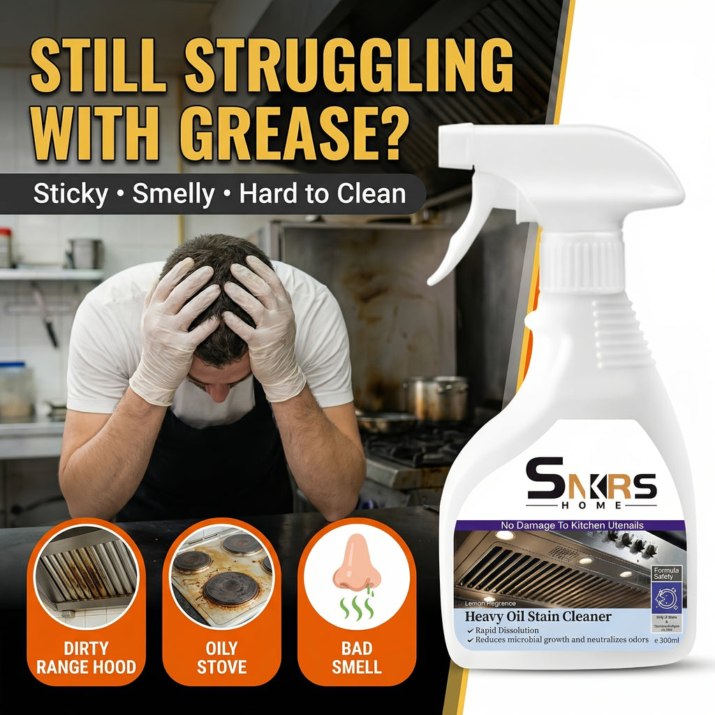 Heavy-Duty Stove & Gas Grill Degreaser Spray – Calcium Carbonate & Surfactant Formula Cuts Through Baked-On Grease & Oil on Metal Surfaces, Kitchen Cleaning Essentials