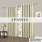Room Darkening Blackout Curtains 4-Pack – Grommet Top Plain Weave Sun Blocking Drapes for Living Room & Bedroom, 9 Colors, 7 Size Options, Woven Polyester