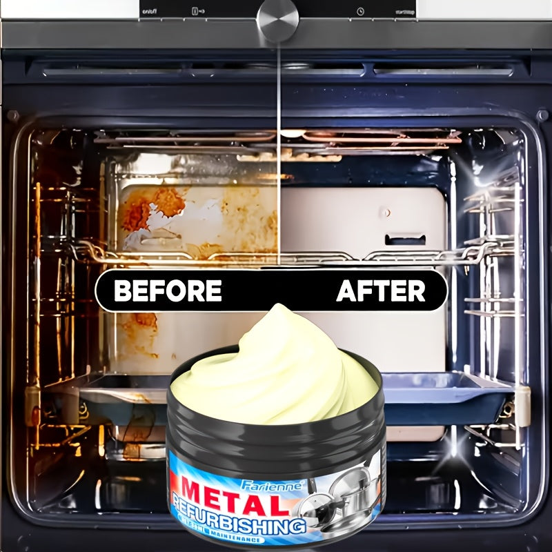 Oven Cleaning Paste & Cookware Scrub with Exfoliating Sponge - Heavy Duty Scorch Mark Remover for Pots Pans Stoves & Metal Surfaces Lavender Scented
