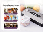 Vacuum Sealer Machine 8-in-1 65kPa Stainless Steel with Built-In Cutter, 10 Bags & External Vacuum Port – Food Sealer for Food Storage & Sous Vide, Model SJ2090