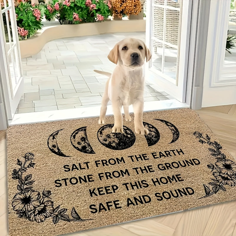 Halloween Witch Doormat Non-Slip Polyester Indoor Outdoor Floor Mat - Spooky Funny Witch Print for Front Door Entryway Porch, Halloween Home Decoration & Gift Idea