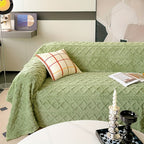 Velvet Jacquard Sofa Cover Bohemian Non-Slip Washable Pet-Friendly Slipcover for 3 4 Seater Couch Green Blue Beige Coffee Brown Dark Gray