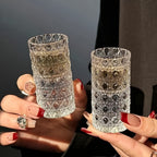 Diamond Engraved Shot Glasses Set of 4 or 6 – Elegant Crystal-Look Mini Spirit Glasses for Vodka, Whiskey & Cocktails – Reusable Party Barware