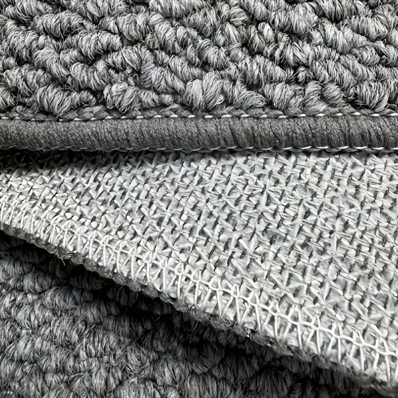 Imitation Sisal Bathroom Mat Non-Slip Water Absorbent – Cat Scratch Resistant Entryway Doormat, Mud & Sand Removal, Easy to Clean, Dark Gray & Brown, 2 Sizes