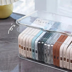 Acrylic Clear Desktop Storage Box with Lid – Smartphone Case Holder & Desk Drawer Organizer for Home Office Accessories, Storage Bins for Home Organization