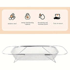 Expandable Stainless Steel Colander | Foldable, Telescopic | Fruit, Vegetable & Pasta Strainer
