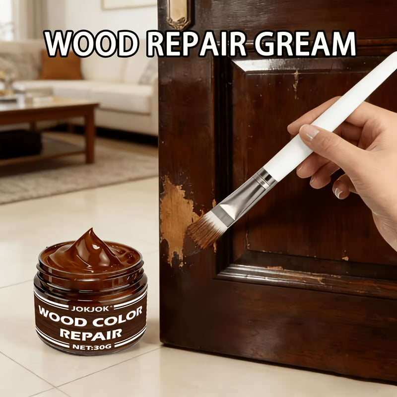 Color-Matching Wood Scratch Repair Paste – Crack & Gouge Filler for Furniture, Doors, Cabinets, Tables, Chairs & Hardwood Floors, Restores Surface Color & Finish, Easy No-Sand Application