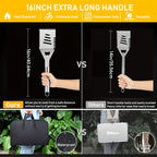 Stainless Steel Griddle Tool Set 34-Piece – 304 Food-Grade BBQ & Teppanyaki Tools for Camping, Family Cookouts & Outdoor Cooking