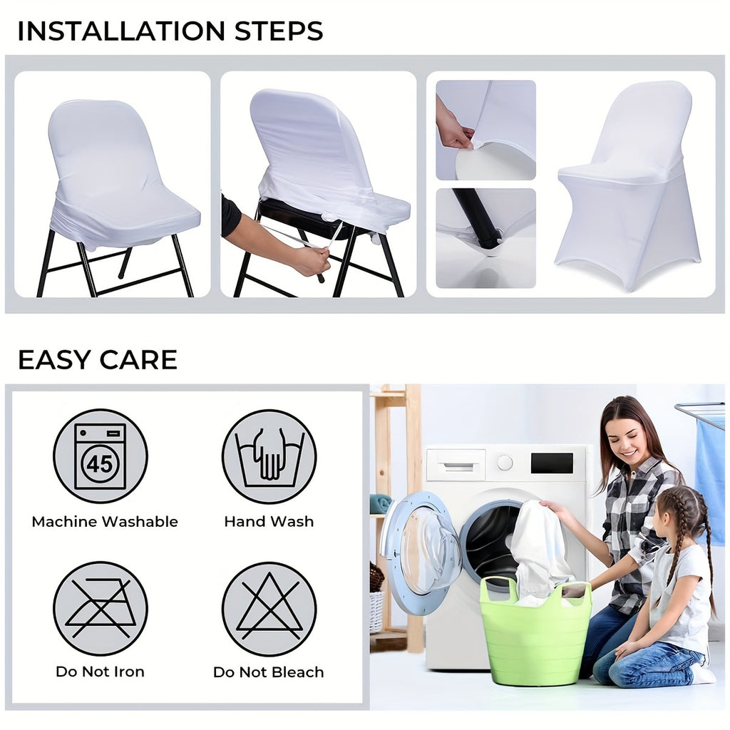 30-Pack Stretch Spandex Chair Covers Universal Washable Removable Slipcovers for Wedding Party Dining Room Banquet Event Black White