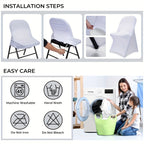 30-Pack Stretch Spandex Chair Covers Universal Washable Removable Slipcovers for Wedding Party Dining Room Banquet Event Black White