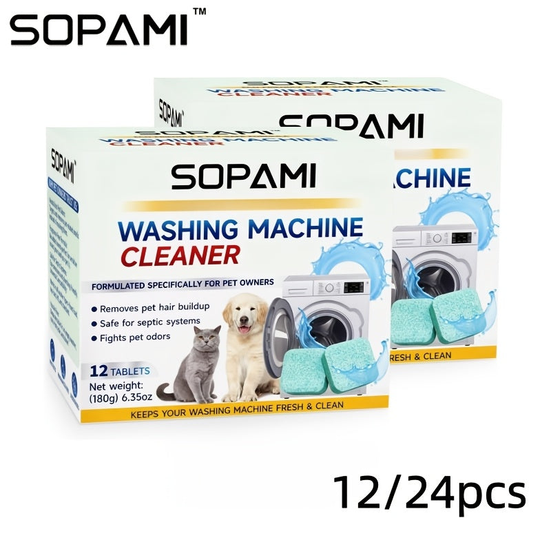 Washing Machine Cleaning Tablets – Deep Clean & Odor Eliminator for HE, Top Load & Front Load Washers – Removes Pet Odors, Hair & Lint Buildup with Lemon Fresh Sodium Bicarbonate Formula