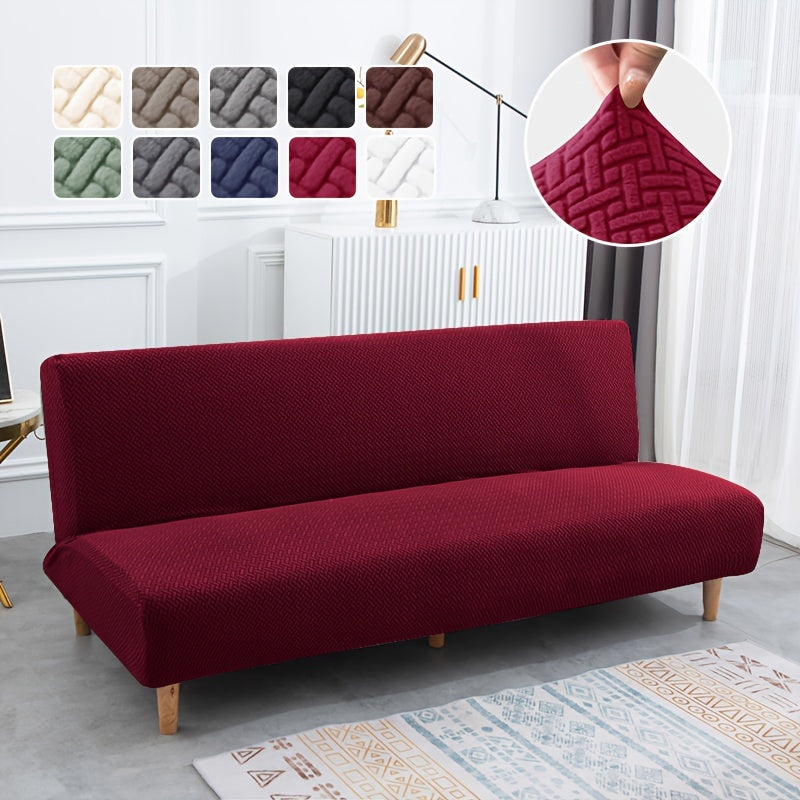 T-Shaped Jacquard Sofa Cover Futon Slipcover - Stretch Couch Cover for Living Room Office L Shaped Sofa Protector M L Size
