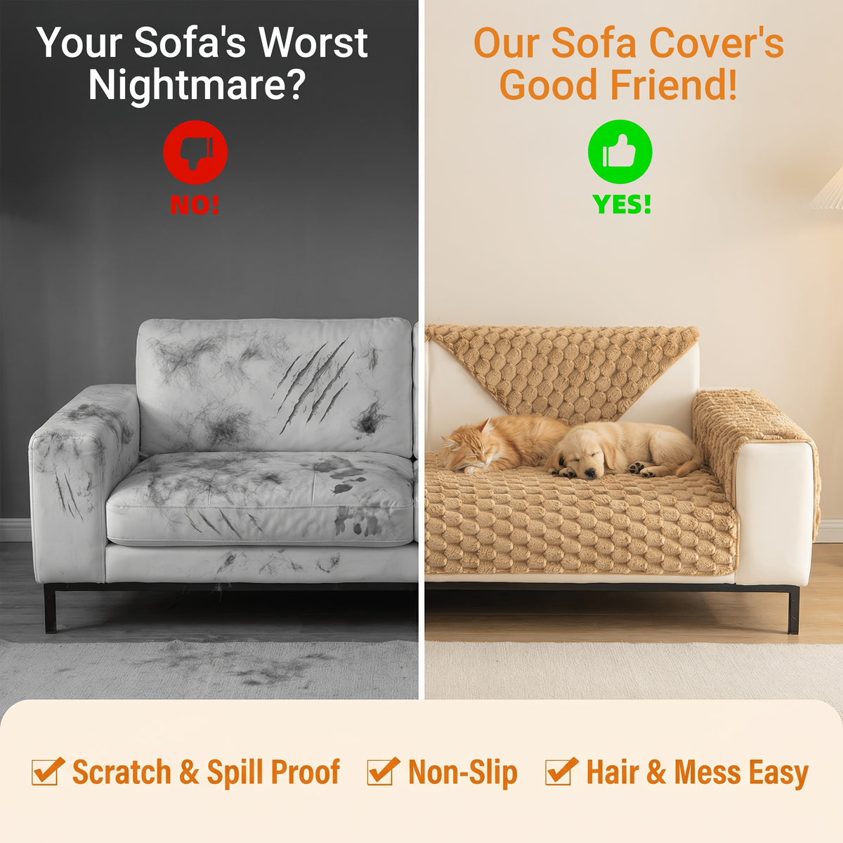 Thickened Honeycomb Velvet Sofa Seat Cover – Solid Color Minimalist Non-Slip Pet-Friendly Cushion Pad | Washable Couch Protector for Living Room, Bedroom & Office | 1-5 Seater + Armrest & Pillow Options