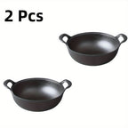 Heavy Duty Cast Iron Skillet 7.87in 20cm Dual Handle Nonstick No Lid Even Heat for Home BBQ Camping Oven Stovetop Grilling Steaks Baking