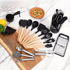 44-Piece Kitchen Cooking Tool Set – Complete Non-Stick Heat Resistant Dishwasher Safe Kitchen Utensils for Beginners & Enthusiasts, Holiday Gift