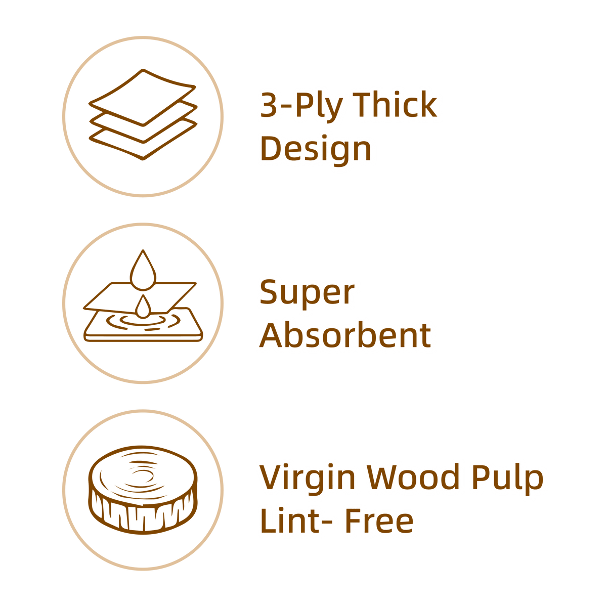 3-Ply Toilet Paper 10 Rolls Pack – 100% Virgin Wood Pulp Bathroom Tissue, Soft & Strong, No Lint, Septic Safe, Fluorescent-Free, 180g per Roll
