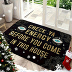 Check Ya Energy Doormat Quick Dry Anti-Slip Funny Welcome Mat for Entryway Indoor Bedroom Rug 2 Sizes