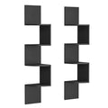 5-Tier Corner Floating Shelf Wall Mount Space-Saving Display Organizer Storage Rack for Bedroom Living Room 7.9x7.9x49.6 Inch Black White Brown