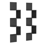 5-Tier Corner Floating Shelf Wall Mount Space-Saving Display Organizer Storage Rack for Bedroom Living Room 7.9x7.9x49.6 Inch Black White Brown
