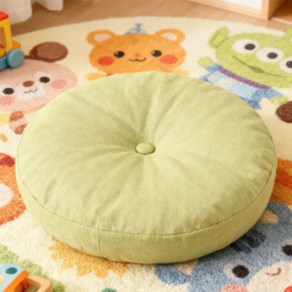 Round Seat Cushion 40x40cm 15cm Thick Firm Futon Meditation Mat Removable Linen Cover Chair Pad for Office Dining Chair Home Decor All Seasons Christmas