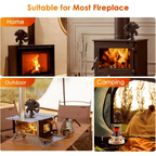 Wood Stove Fan Heat Powered Non-Electric Fireplace Fan for Wood Burning Stoves Pellet Stoves Log Burners with Thermometer – 4 to 7 Blade Options