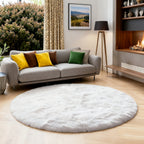 Tie Dye Round Area Rug Soft Plush Shaggy Circle Floor Mat Non-Slip for Living Room Bedroom Dorm – Boho Rainbow & Solid Colors 4x4 5x5 6x6 7x7 8x8 Ft | Home Decor Aesthetic