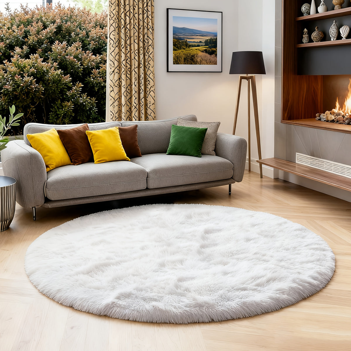 Tie Dye Round Area Rug Soft Plush Shaggy Circle Floor Mat Non-Slip for Living Room Bedroom Dorm – Boho Rainbow & Solid Colors 4x4 5x5 6x6 7x7 8x8 Ft | Home Decor Aesthetic