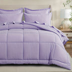 Bed in a Bag Queen 7 Piece Fluffy Comforter Set – Ultra-Soft Microfiber Bedding with Comforter, Fitted Sheet, Flat Sheet & 4 Pillowcases, Hypoallergenic Breathable All Season Bedding Gift for Her