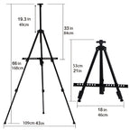 66 Inch Adjustable Metal Floor Easel Stand – Foldable Portable Tripod for Wedding Signs, Art Display, Painting & Party Decorations – Sturdy Lightweight Black 3-Section Easel Instant Setup